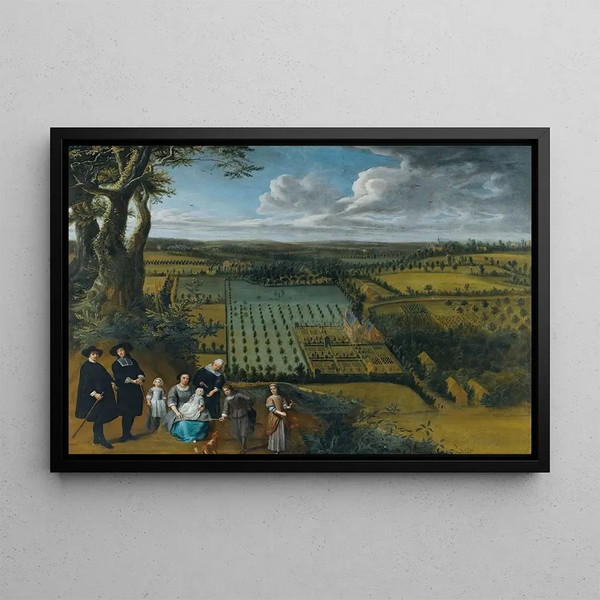 Gillis van Tilborgh - A Family Portrait Said To Be Of The Van Der Witte Family Depicted On A Rise Overlooking Their Estate.webp