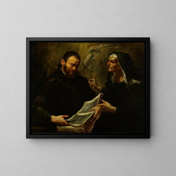 Saint Augustin und heilige Monika - Gioacchino Assereto — gerahmtes Bild an der Wand