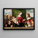 Die Jungfrau und das Kind mit Heiligen und Spendern - Giovanni Battista Cima da Conegliano — gerahmtes Bild an der Wand