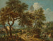 Ein Landschaft im italienischen Stil mit Blick auf den Gardasee und Salò in der Ferne, mit Figuren auf einer Brücke - Giovanni Battista Cimaroli — Ansicht des Kunstwerks