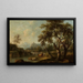 Landschaftsgemälde mit Vieh an der Tränke - Giovanni Battista Cimaroli — gerahmtes Bild an der Wand