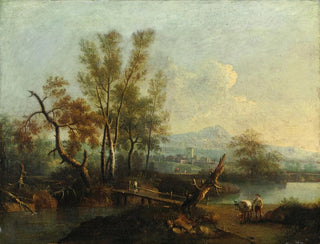 Flusslandschaft mit Figuren - Giovanni Battista Cimaroli — Ansicht des Kunstwerks