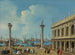 Venedig, Blick vom Kai aus der Piazzetta in südlicher Richtung zu San Giorgio Maggiore mit den Säulen von San Marco und San Teodoro sowie der Sansoviniana-Bibliothek - Giovanni Battista Cimaroli — Ansicht des Kunstwerks