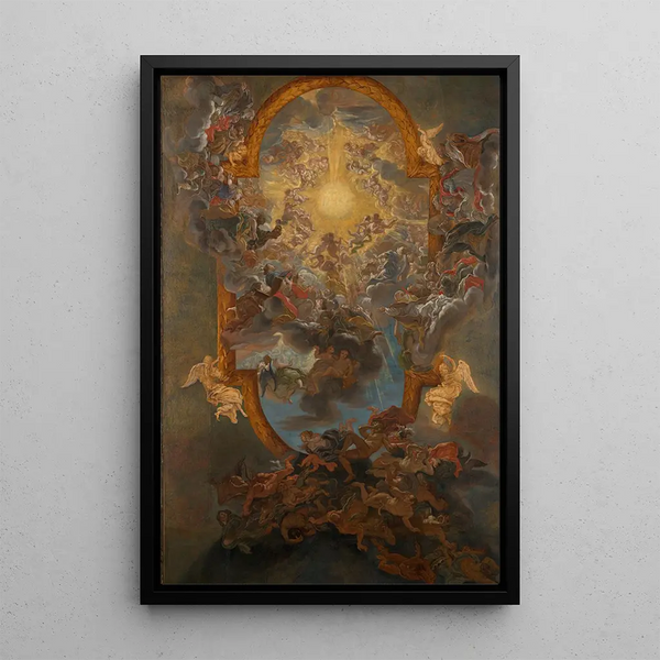 Der Triumph des Namens Jesus - Giovanni Battista Gaulli — gerahmtes Bild an der Wand