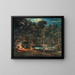 Figuren in der Nähe eines Lagerplatzes in einer nächtlichen Landschaft - Giovanni Battista Innocenzo Colombo — gerahmtes Bild an der Wand