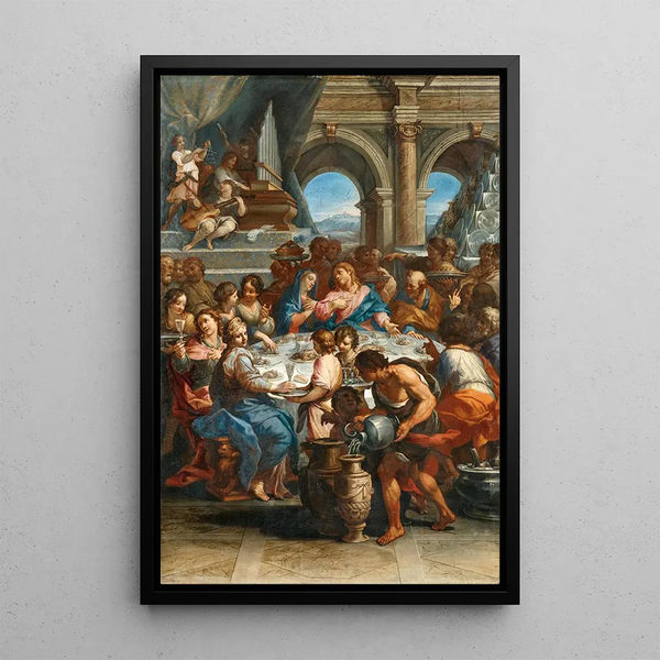 Die Hochzeit zu Kana - Giovanni Battista Lenardi — gerahmtes Bild an der Wand