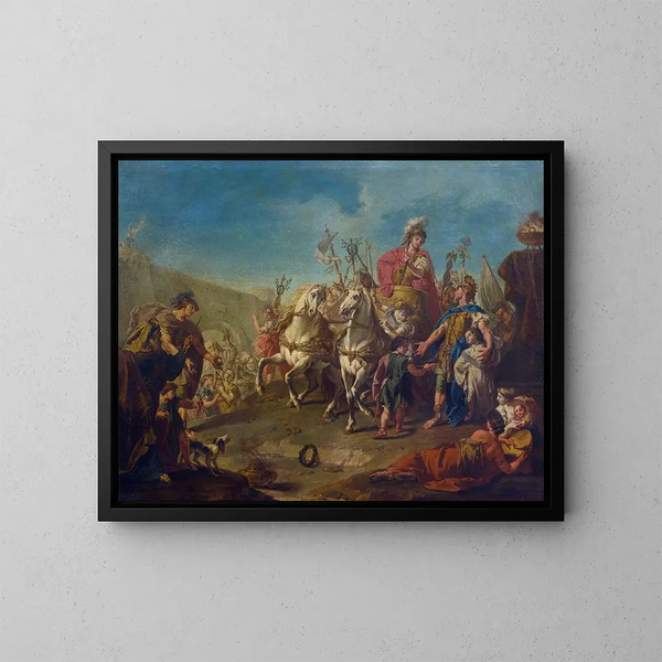 Alexandre triomphant à Babylone - Giovanni Battista Pittoni — gerahmtes Bild an der Wand