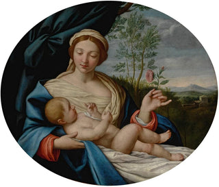 Jungfrau mit Kind und Rose - Giovanni Battista Salvi da Sassoferrato — Ansicht des Kunstwerks