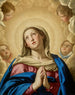 Die Jungfrau im Gebet umgeben von Putti - Giovanni Battista Salvi da Sassoferrato — Ansicht des Kunstwerks