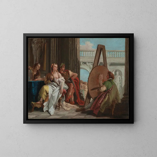 Giovanni Battista Tiepolo - Alexandre der Große und Campaspe im Atelier des Apelles als — gerahmtes Bild an der Wand