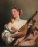 Frau mit Mandoline - Giovanni Battista Tiepolo — Ansicht des Kunstwerks