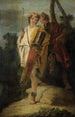 Junger Mann mit Bogen und großem Köcher und sein Begleiter mit einem Schild - Giovanni Battista Tiepolo — Ansicht des Kunstwerks
