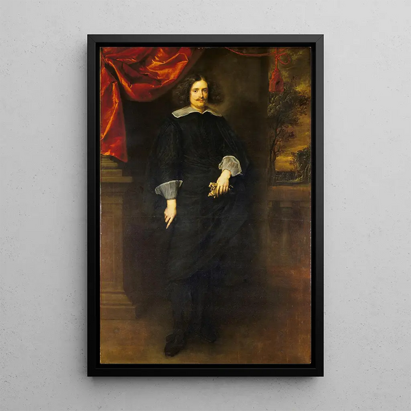 Portrait eines Adligen - Giovanni Bernardo Carbone — gerahmtes Bild an der Wand