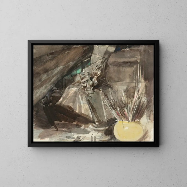 Ein Brustbild des Kardinals Léopold de Médicis im Atelier des Künstlers - Giovanni Boldini — gerahmtes Bild an der Wand