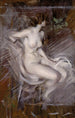 Perlfarbene sitzende junge Frau Gemälde - Giovanni Boldini — Ansicht des Kunstwerks