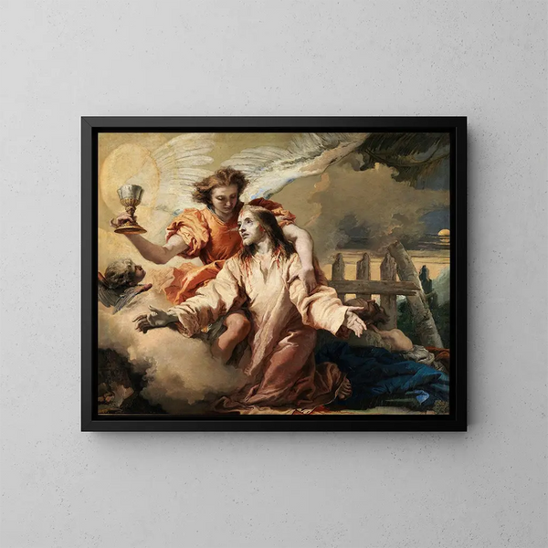 Das Gebet im Garten - Giovanni Domenico Tiepolo — gerahmtes Bild an der Wand