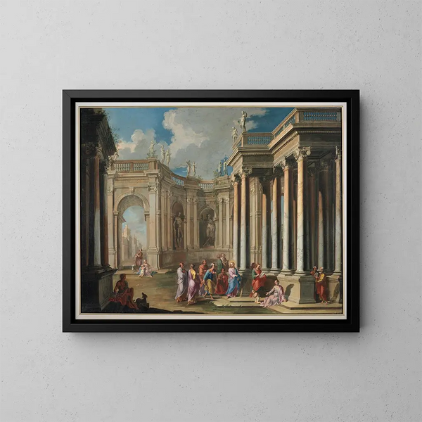 Christus im Tempel - Giovanni Ghisolfi — gerahmtes Bild an der Wand