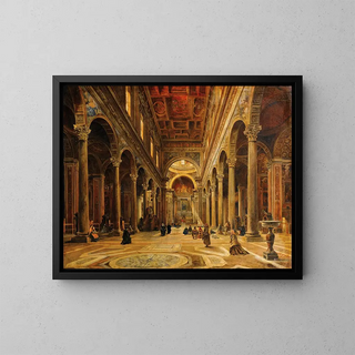 Innenansicht einer Kirche - Giovanni Lanza — gerahmtes Bild an der Wand