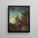 Ein Laune klassischer Ruinen mit der Pyramide von Cestius im Hintergrund - Giovanni Paolo Panini — gerahmtes Bild an der Wand