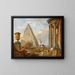 Ruinen mit einer Frau, die predigt - Giovanni Paolo Panini — gerahmtes Bild an der Wand