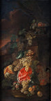 Stillleben mit Früchten und einer Landschaft im Hintergrund - Giovanni Paolo Spadino — Ansicht des Kunstwerks
