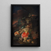 Stillleben mit Früchten und einer Landschaft im Hintergrund - Giovanni Paolo Spadino — gerahmtes Bild an der Wand