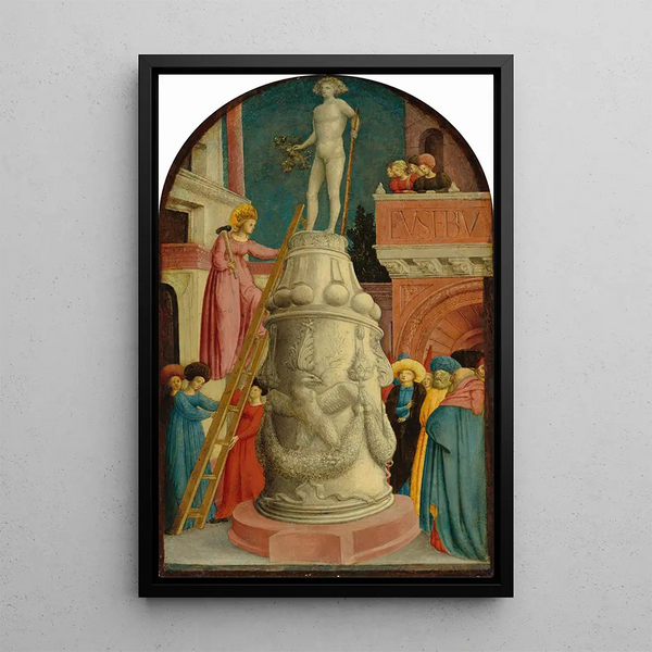 Sainte Apollonie zerstört eine heidnische Idol - Giovanni d'Alemagna — gerahmtes Bild an der Wand