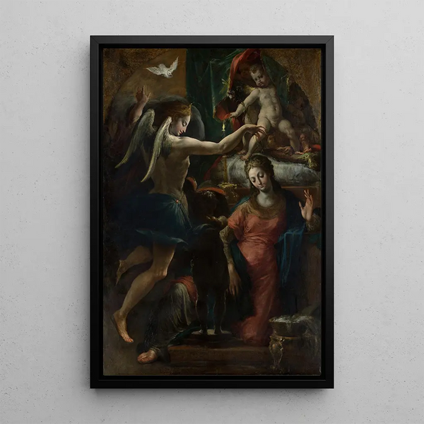 L'Annonciation - Girolamo Mazzola Bedoli — gerahmtes Bild an der Wand