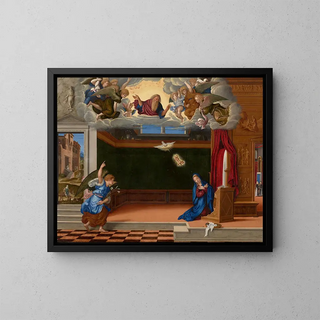 L'Annonciation - Girolamo da Santacroce — gerahmtes Bild an der Wand