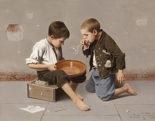 Kinder, die Seifenblasen pusten - Giulio del Torre — Ansicht des Kunstwerks