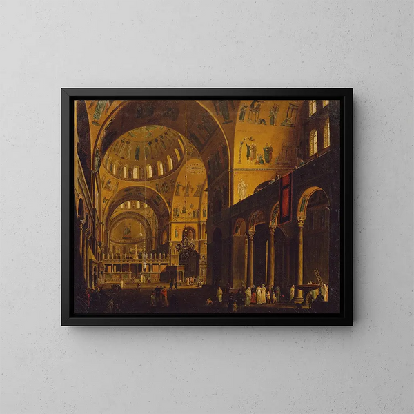 L'intérieur de San Marco - Giuseppe Borsato — gerahmtes Bild an der Wand