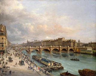 Die Stadt und die Pont Neuf vom Quai du Louvre gesehen - Giuseppe Canella — Ansicht des Kunstwerks