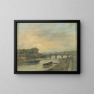 Das Palais Bourbon und die Louis XVI-Brücke, Brücke der Concorde - Giuseppe Canella — gerahmtes Bild an der Wand
