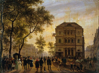 Das Theater des Ambigu-Comique und der Boulevard Saint-Martin - Giuseppe Canella — Ansicht des Kunstwerks
