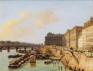 Paris, Blick auf die Passerelle des Arts und den Louvre - Giuseppe Canella — Ansicht des Kunstwerks