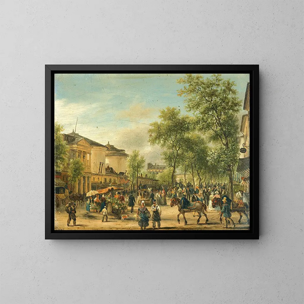 Vue de Paris sur le boulevard Montmartre - Giuseppe Canella — gerahmtes Bild an der Wand