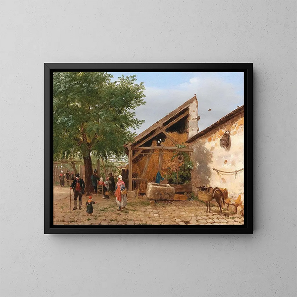 Szene des italienischen Volkslebens - Giuseppe Canella — gerahmtes Bild an der Wand