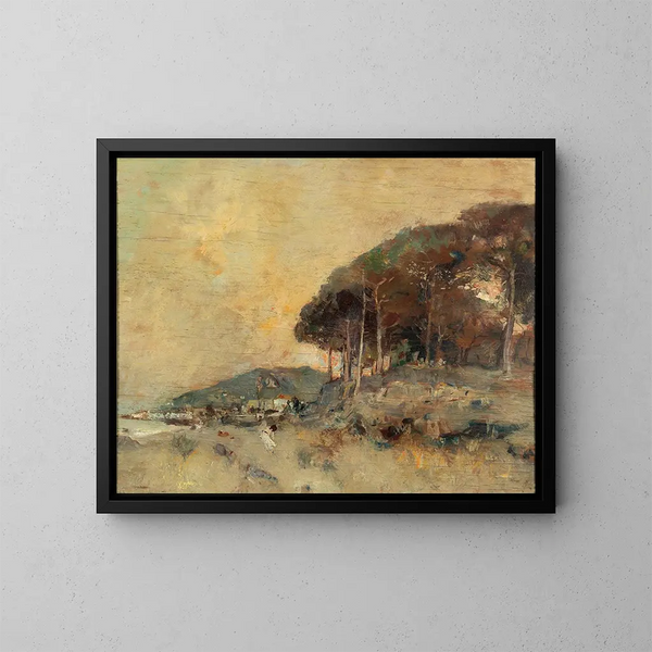 Côte méditerranéenne au crépuscule - Giuseppe Casciaro — gerahmtes Bild an der Wand