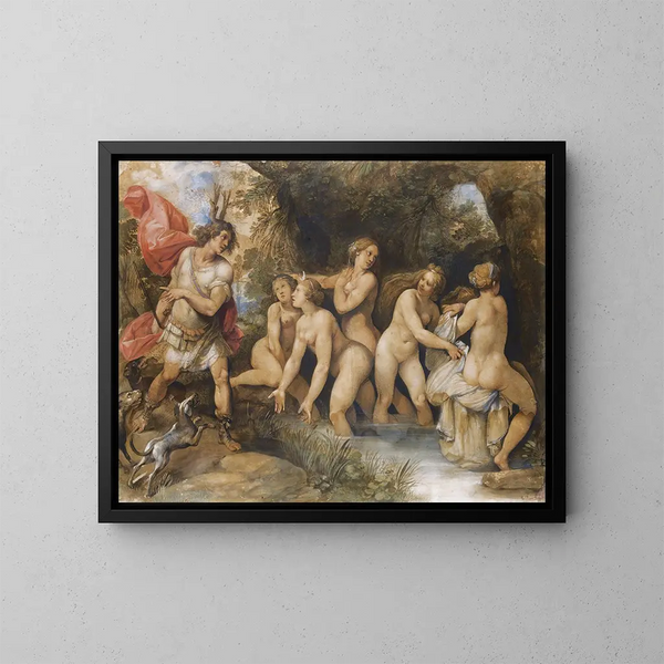 Diane und Actéon - Giuseppe Cesari — gerahmtes Bild an der Wand