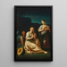 Allegorie des Frühlings mit einer jungen Frau, die sich selbst malt, und einer anderen, die einen Blumenkorb in einer Landschaft hält - Giuseppe Gambarini — gerahmtes Bild an der Wand