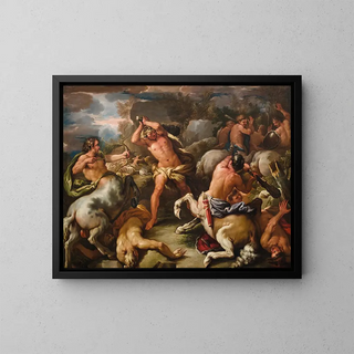 Schlacht der Zentauren gegen die Lapithen - Giuseppe Simonelli — gerahmtes Bild an der Wand