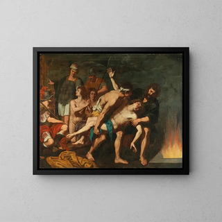 Die drei Hebräer im feurigen Ofen - Giuseppe di Guido — gerahmtes Bild an der Wand