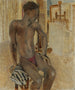 Modell sitzend im Atelier Henry Thomas - Glyn Warren Philpot — Ansicht des Kunstwerks