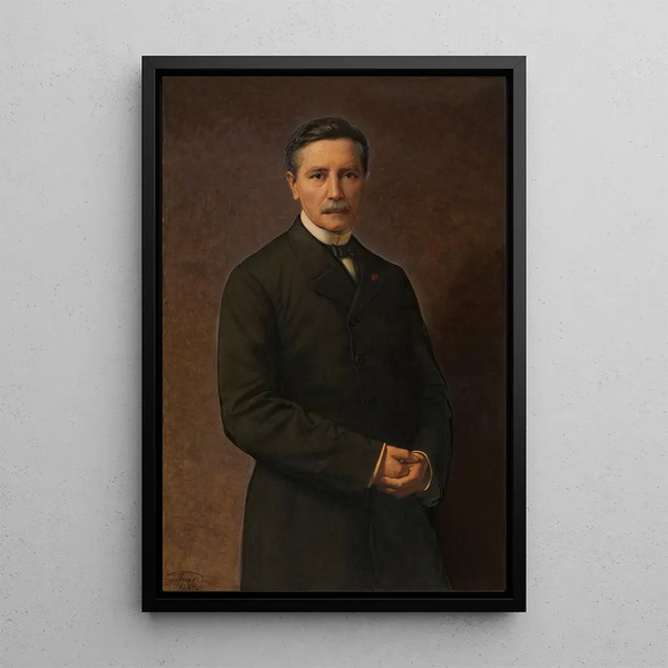 Selbstporträt - Godfried Guffens — gerahmtes Bild an der Wand