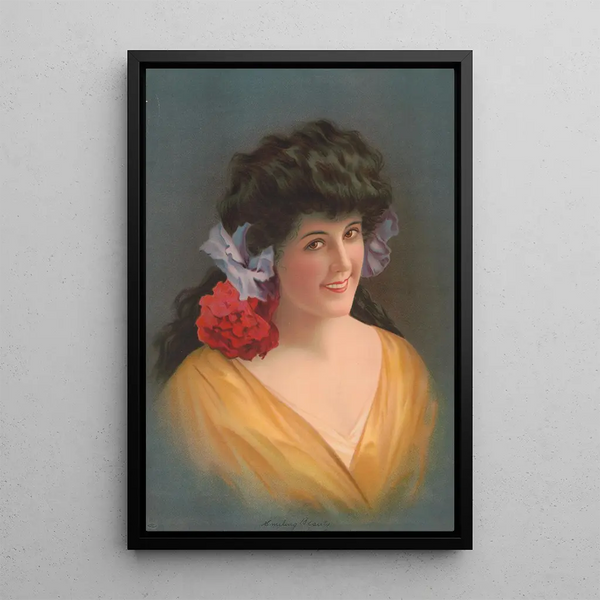 Schönheit mit Lächeln - Gotham Litho Co — gerahmtes Bild an der Wand