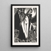 Frau stehend Sonne Mond und Blumen - Gottfried Graf — gerahmtes Bild an der Wand