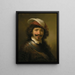 Ein junger Mann mit Halskrause und Federhut - Govert Flinck — gerahmtes Bild an der Wand