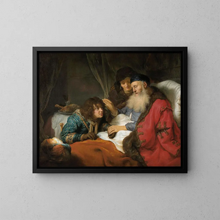 Die Segnung Jakobs durch Isaak - Govert Flinck — gerahmtes Bild an der Wand