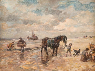 Gregor von Bochmann - Mussel fisher by the beach.webp