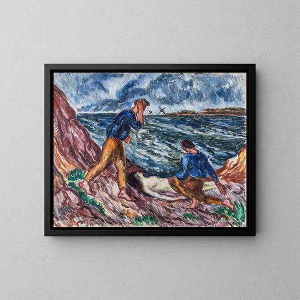 Trouvé sur le rivage - Gösta Sandels — gerahmtes Bild an der Wand